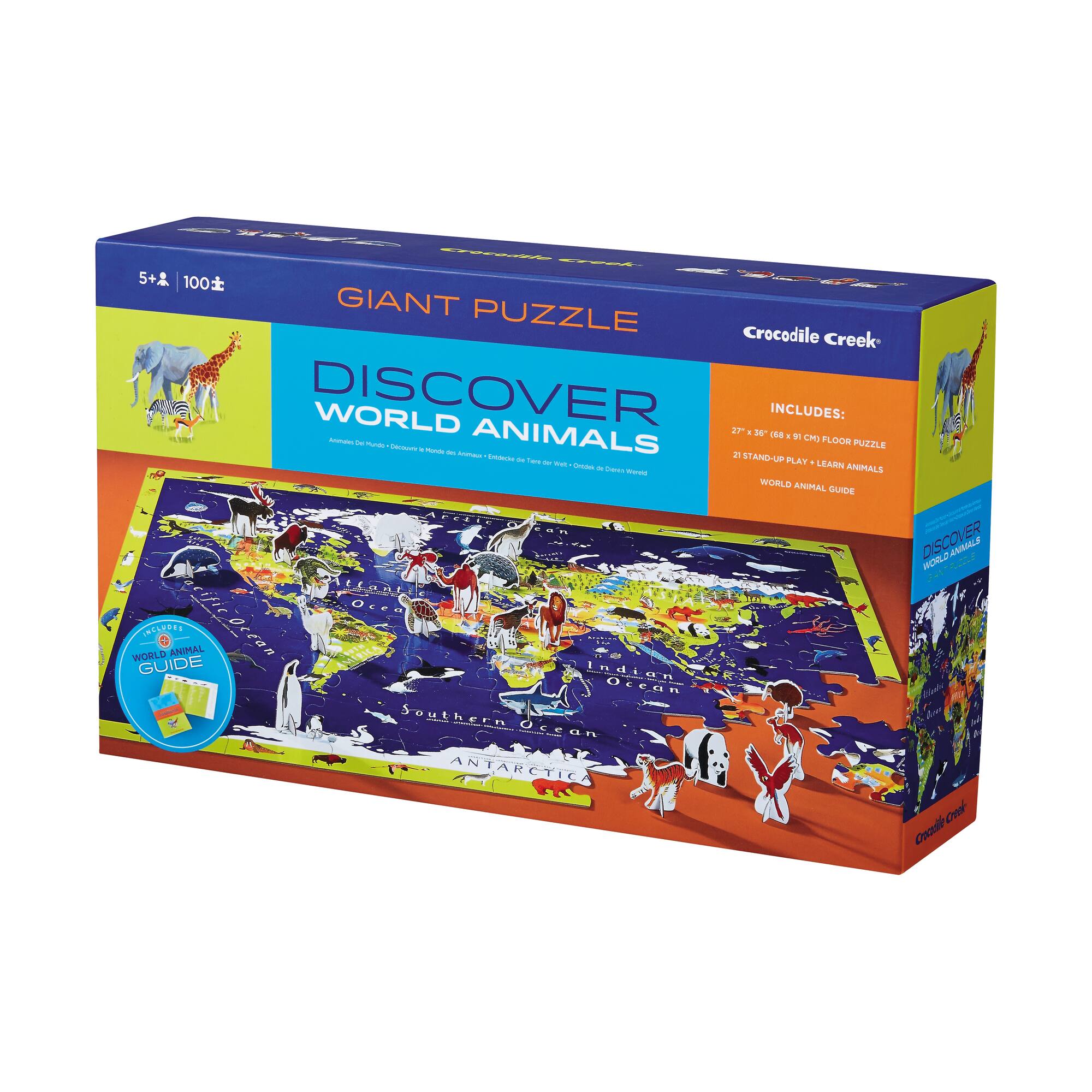 Crocodile Creek® Discover World Animals 100 Piece Floor Puzzle